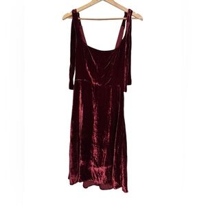 Reformation westerly Burgundy Velvet Dress